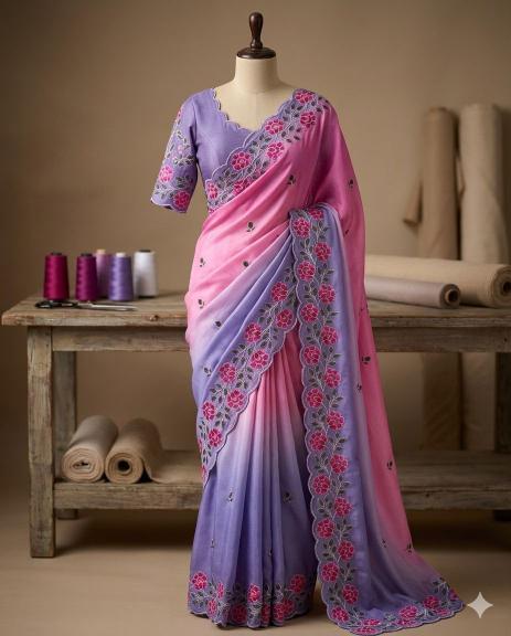 Svara flower saree factory in surat